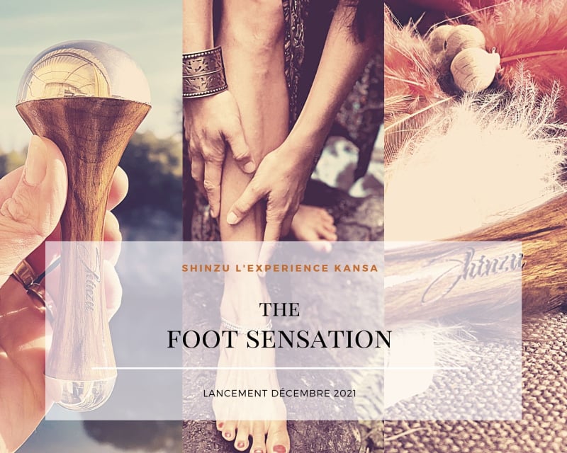 Formation - Devenir praticien(ne) foot sensation - 3 photos : un pieds et 2 bâtons kansa
